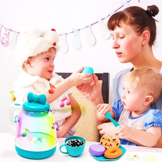Tea Party Set for Little Girls,Pretend Play Princess Tea Time Toy with Singing Spray Teapot,Elegant Kids Kitchen Pretend Play,for Toddlers 3 Years and up,for Kids' Tea Party,Family Trip,Girl Gifts Tea Party Set for Little Girls,Pretend Play Princess Tea Time Toy with Singing Spray Teapot,Elegant Kids Kitchen Pretend Play,for Toddlers 3 Years and up,for Kids' Tea Party,Family Trip,Girl Gifts