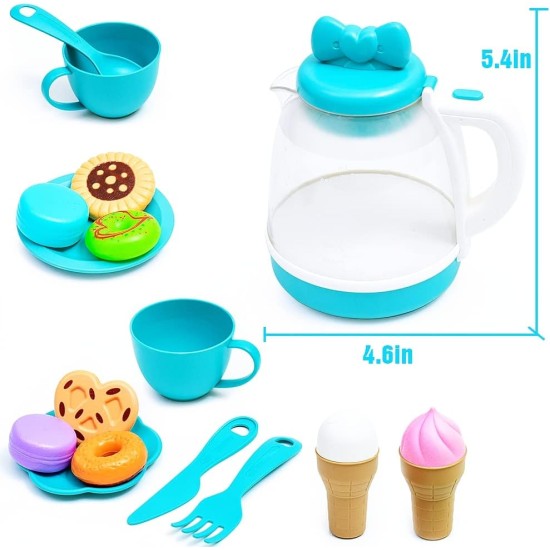Tea Party Set for Little Girls,Pretend Play Princess Tea Time Toy with Singing Spray Teapot,Elegant Kids Kitchen Pretend Play,for Toddlers 3 Years and up,for Kids' Tea Party,Family Trip,Girl Gifts Tea Party Set for Little Girls,Pretend Play Princess Tea Time Toy with Singing Spray Teapot,Elegant Kids Kitchen Pretend Play,for Toddlers 3 Years and up,for Kids' Tea Party,Family Trip,Girl Gifts