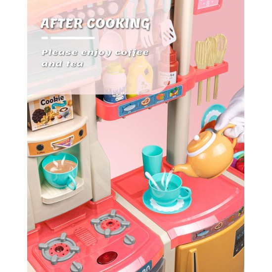 UNIH Play Kitchen Toy for Girls Pretend Pink Kids Kitchen Playset Toddler Toy with Realistic Lights & Sounds and Other Kitchen Accessories Toys for Kids Gift UNIH Play Kitchen Toy for Girls Pretend Pink Kids Kitchen Playset Toddler Toy with Realistic Lights & Sounds and Other Kitchen Accessories Toys for Kids Gift