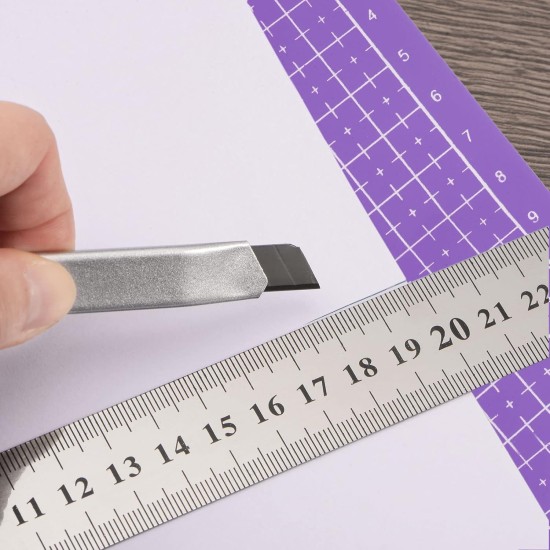 sourcing map Cutting Mat & Metal Ruler Set A4 12 x 9 Inches Purple Sewing Mat 12 Inch 30 cm 0.8 mm Thick Metric British Systems Stainless Steel Ruler Double Sided for Cutting Measuring sourcing map Cutting Mat & Metal Ruler Set A4 12 x 9 Inches Purple Sewing Mat 12 Inch 30 cm 0.8 mm Thick Metric British Systems Stainless Steel Ruler Double Sided for Cutting Measuring
