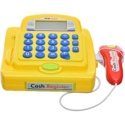 Generic Plastic casher with vegetables and cash register toy set of 13 pieces for kids - multi color