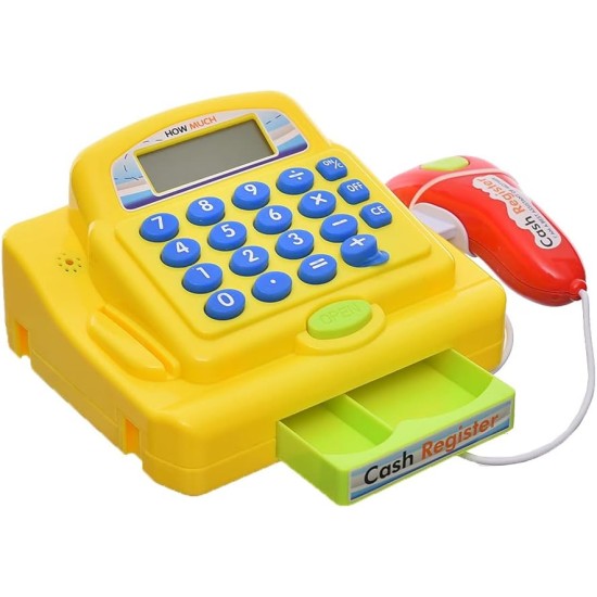 Generic Plastic casher with vegetables and cash register toy set of 13 pieces for kids - multi color Generic Plastic casher with vegetables and cash register toy set of 13 pieces for kids - multi color