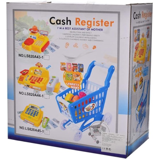 Generic Plastic casher with vegetables and cash register toy set of 13 pieces for kids - multi color Generic Plastic casher with vegetables and cash register toy set of 13 pieces for kids - multi color