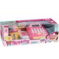 Generic product image cash register toy supermarket cashier for kids with basket
