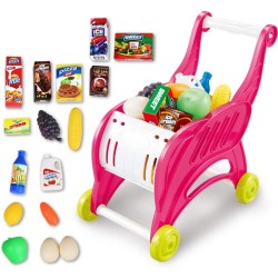 LUCHONG Shopping Trolley Mini Toys for Children Fruit and Vegetable Games Food for Boys Girls Boys Birthday, Pink