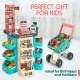 MEDca Kids Play Supermarket Set with Scanner - Pretend Play Grocery Shop Set - 47 Piece Complete Playset with Cash Register Credit Card Machine Scanner Shop Trolley and Food Gift for Boys and Girls MEDca Kids Play Supermarket Set with Scanner - Pretend Play Grocery Shop Set - 47 Piece Complete Playset with Cash Register Credit Card Machine Scanner Shop Trolley and Food Gift for Boys and Girls