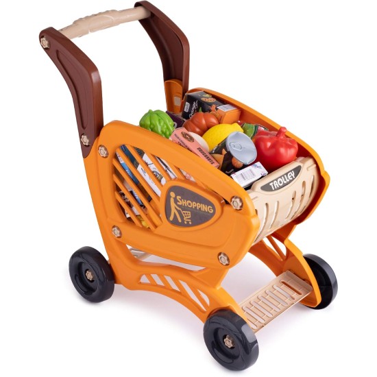 Shopping Cart Toy | Grocery Cart for Kids | 14”L x 8”W x 16”H | Kids Shopping Cart with Food | Play Grocery Cart | Toddler Shopping Cart for 2 Year Old | 42pcs Realistic Pretend Play Food and Money Shopping Cart Toy | Grocery Cart for Kids | 14”L x 8”W x 16”H | Kids Shopping Cart with Food | Play Grocery Cart | Toddler Shopping Cart for 2 Year Old | 42pcs Realistic Pretend Play Food and Money