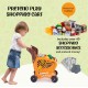 Shopping Cart Toy | Grocery Cart for Kids | 14”L x 8”W x 16”H | Kids Shopping Cart with Food | Play Grocery Cart | Toddler Shopping Cart for 2 Year Old | 42pcs Realistic Pretend Play Food and Money