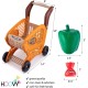Shopping Cart Toy | Grocery Cart for Kids | 14”L x 8”W x 16”H | Kids Shopping Cart with Food | Play Grocery Cart | Toddler Shopping Cart for 2 Year Old | 42pcs Realistic Pretend Play Food and Money