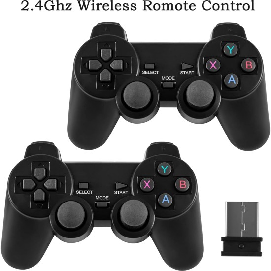 BESTIM INCUK Wireless Retro Game Console with Two 2.4G Wireless Controllers, Plug & Play Video Game Stick Built in 3500/10000+ Games,9 Classic Emulators, 4K High Definition HDMI Output for TV (64G) BESTIM INCUK Wireless Retro Game Console with Two 2.4G Wireless Controllers, Plug & Play Video Game Stick Built in 3500/10000+ Games,9 Classic Emulators, 4K High Definition HDMI Output for TV (64G)