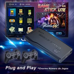 Blulory 4K Smart Video Game TV Stick,Video Game Consoles,10,000 Games 32/64GB Retro Classic Gamin 2.4G Wireless Gamepads Controller (64G,10000+ Games)