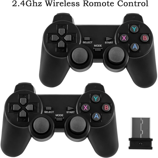 YUYUE Wireless Retro Game Console, Plug and Play Video Game Stick Built in 10000+ Games,9 Classic Emulators, 4K High Definition HDMI Output for TV with Dual 2.4G Wireless Controllers(64G) YUYUE Wireless Retro Game Console, Plug and Play Video Game Stick Built in 10000+ Games,9 Classic Emulators, 4K High Definition HDMI Output for TV with Dual 2.4G Wireless Controllers(64G)