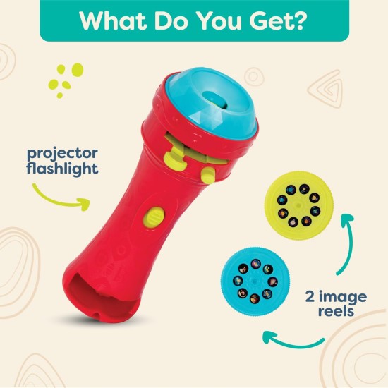B. toys – Projector Flashlight – 2 Image Reels – Planet & Alien Projections – Space Toys for Kids – 4 Years + – Light Me To The Moon - Red B. toys – Projector Flashlight – 2 Image Reels – Planet & Alien Projections – Space Toys for Kids – 4 Years + – Light Me To The Moon - Red