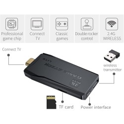 CZT 4K mini 2.4G wireless game stick controller gamepad HDMI output 64GB built-in 10000 games 9 kinds of simulator games can be archived/searched/collected