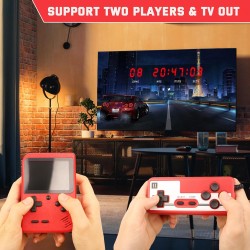 Retro Handheld Game, Portable Retro Video Game Console with 500 Classical Games, 3.0-Inches Color Screen, 1020mAh Rechargeable Battery Support for Connecting TV and Two Players(Red)