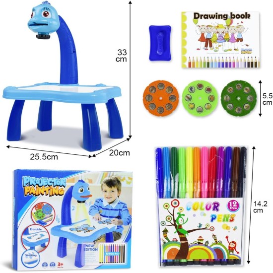 BAKAM Drawing Projector Table for Kids, Trace and Draw Projector Toy with Light & Music, Child Smart Projector Sketcher Desk, Learning Projection Painting Machine for Boy Girl 3-8 Years Old (Blue) BAKAM Drawing Projector Table for Kids, Trace and Draw Projector Toy with Light & Music, Child Smart Projector Sketcher Desk, Learning Projection Painting Machine for Boy Girl 3-8 Years Old (Blue)