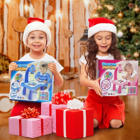 BAKAM Drawing Projector Table for Kids, Trace and Draw Projector Toy with Light & Music, Child Smart Projector Sketcher Desk, Learning Projection Painting Machine for Boy Girl 3-8 Years Old (Blue) BAKAM Drawing Projector Table for Kids, Trace and Draw Projector Toy with Light & Music, Child Smart Projector Sketcher Desk, Learning Projection Painting Machine for Boy Girl 3-8 Years Old (Blue)