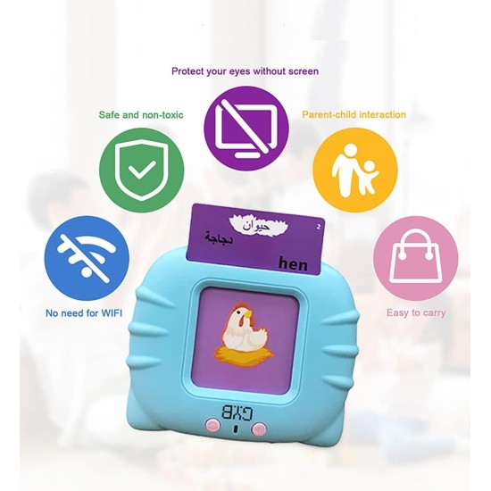 Bilingual Talking Flash Cards Learning Toys for Toddlers 2 3 4 5 6 Year Old Kids Arabic and English Letters Speech Therapy Word Game Toy Early Enducation Teaching 112 Pcs Cards 224 Words Machine, Blue Bilingual Talking Flash Cards Learning Toys for Toddlers 2 3 4 5 6 Year Old Kids Arabic and English Letters Speech Therapy Word Game Toy Early Enducation Teaching 112 Pcs Cards 224 Words Machine, Blue