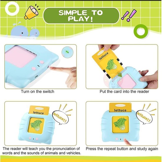 Bilingual Talking Flash Cards Learning Toys for Toddlers 2 3 4 5 6 Year Old Kids Arabic and English Letters Speech Therapy Word Game Toy Early Enducation Teaching 112 Pcs Cards 224 Words Machine, Blue Bilingual Talking Flash Cards Learning Toys for Toddlers 2 3 4 5 6 Year Old Kids Arabic and English Letters Speech Therapy Word Game Toy Early Enducation Teaching 112 Pcs Cards 224 Words Machine, Blue