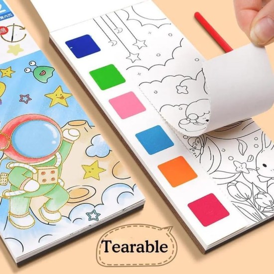 Coloring note with brush shapes unicorn travel to space Coloring note with brush shapes unicorn travel to space