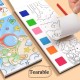 Coloring note with brush shapes unicorn travel to space Coloring note with brush shapes unicorn travel to space