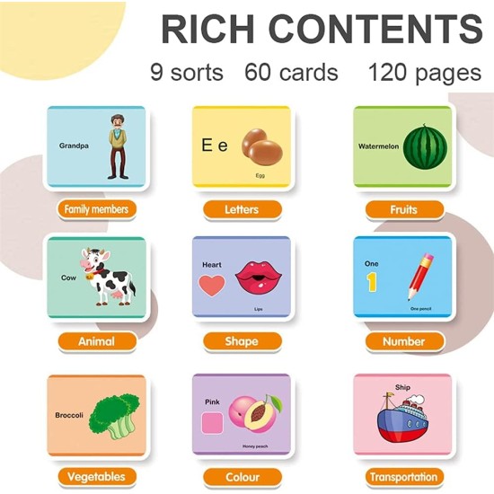 ELECDON Flash Cards Machine, ELECDON 120 Words, 9 Themes, 60Pcs Double Sided Card, Kids Preschool Flash Cards Machine with Number Shapes Animals ABC Letters Fruits Color, Gifts for Ages 2 to 6 Kids ELECDON Flash Cards Machine, ELECDON 120 Words, 9 Themes, 60Pcs Double Sided Card, Kids Preschool Flash Cards Machine with Number Shapes Animals ABC Letters Fruits Color, Gifts for Ages 2 to 6 Kids