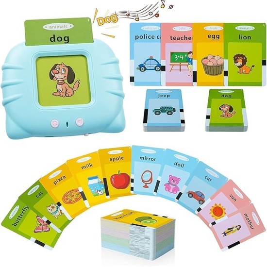 Educational Card Device,112 Talking Flash Cards, Learning Resource Electronic Interactive Toys for 2-4 Year Old Boys Girls Toddlers Kids Birthday Gifts Educational Card Device,112 Talking Flash Cards, Learning Resource Electronic Interactive Toys for 2-4 Year Old Boys Girls Toddlers Kids Birthday Gifts