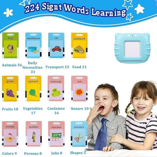 Educational Card Device,112 Talking Flash Cards, Learning Resource Electronic Interactive Toys for 2-4 Year Old Boys Girls Toddlers Kids Birthday Gifts Educational Card Device,112 Talking Flash Cards, Learning Resource Electronic Interactive Toys for 2-4 Year Old Boys Girls Toddlers Kids Birthday Gifts