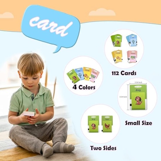 Educational Card Device,112 Talking Flash Cards, Learning Resource Electronic Interactive Toys for 2-4 Year Old Boys Girls Toddlers Kids Birthday Gifts Educational Card Device,112 Talking Flash Cards, Learning Resource Electronic Interactive Toys for 2-4 Year Old Boys Girls Toddlers Kids Birthday Gifts