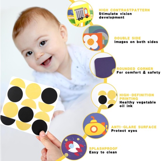 Fadcaer Baby Sensory Cards,72 Pictures Baby Flash Cards Early Educational Toys,Black and White Colorful High Contrast Card for Newborn 0 3 6 12 36 Months Christmas Baby Shower Birthday Gifts (6-12) Fadcaer Baby Sensory Cards,72 Pictures Baby Flash Cards Early Educational Toys,Black and White Colorful High Contrast Card for Newborn 0 3 6 12 36 Months Christmas Baby Shower Birthday Gifts (6-12)