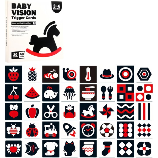 FralnFit Black and White Sensory Toys, High Contrast Baby Cards, Sensory Cards for Babies 0-3 Months, Fun Baby Flash Cards for Visual Stimulation Early Education, Infant Newborn Essentials Gifts FralnFit Black and White Sensory Toys, High Contrast Baby Cards, Sensory Cards for Babies 0-3 Months, Fun Baby Flash Cards for Visual Stimulation Early Education, Infant Newborn Essentials Gifts