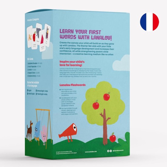 Lanalou Toddlers & Kids Flashcards|French/English/Arabic | 185+ Cards & 560+ Words | 9 Topics: ABC&123 - Animals - Fruits & Vegetables - Shapes & Colors - Emotions & Family | Let's Learn Through Play Lanalou Toddlers & Kids Flashcards|French/English/Arabic | 185+ Cards & 560+ Words | 9 Topics: ABC&123 - Animals - Fruits & Vegetables - Shapes & Colors - Emotions & Family | Let's Learn Through Play