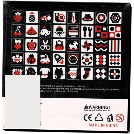 Large Size Flash Cards for Kids Skills Development - Perfect Newborn Baby Toys and Gifts, Contrast Color - Sensory Cards for Kids Visual and Intellectual Stimulation (White Black Red 3:6)