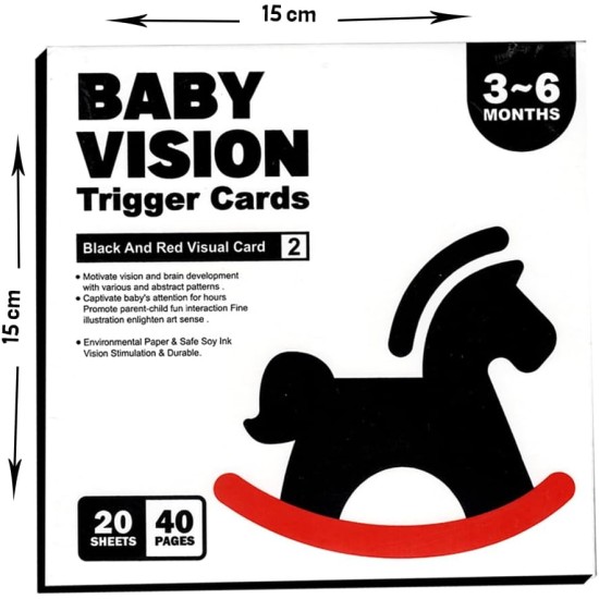 Large Size Flash Cards for Kids Skills Development - Perfect Newborn Baby Toys and Gifts, Contrast Color - Sensory Cards for Kids Visual and Intellectual Stimulation (White Black Red 3:6)