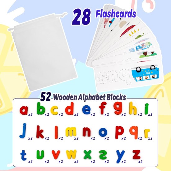 Letter Puzzles Games for 2 3 4 Year Olds, Alphabet Flash Cards Toys Kids Wooden Word Learning Spelling Games, Words Matching Letter Educational Toys for 2-5 Year Old Boys Girls Letter Puzzles Games for 2 3 4 Year Olds, Alphabet Flash Cards Toys Kids Wooden Word Learning Spelling Games, Words Matching Letter Educational Toys for 2-5 Year Old Boys Girls