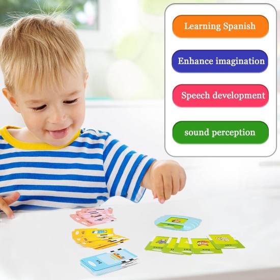 Startcan Spanish & English Talking Flash Cards for Toddlers 1 2 3 4 5 6, Audible Toys for Kids to Learn Spanish - 258 Cards and 516 Words(Pink) Startcan Spanish & English Talking Flash Cards for Toddlers 1 2 3 4 5 6, Audible Toys for Kids to Learn Spanish - 258 Cards and 516 Words(Pink)