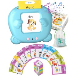 Winnrok Talking Flashcards German, Children's Toy from 2 3 4 5 6 Years, Educational Games from 3 Years for Autism, Educational Toy from 2 Years, Toy Gift for Children Boys Girls 112 Sheets 224 Words