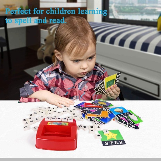 firs Learning Toys for Kids, A tDone Matching Letter Game, Educational Toys with Flash Cards, Spelling Game for 3-6 Year Old Boys Girls Preschooler Kindergarten (Scrabble Machine) firs Learning Toys for Kids, A tDone Matching Letter Game, Educational Toys with Flash Cards, Spelling Game for 3-6 Year Old Boys Girls Preschooler Kindergarten (Scrabble Machine)