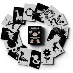 makidrise Kids Magic Educational Flash Cards Souvenir 60 High Contrast Black & White in 30 Cards Set