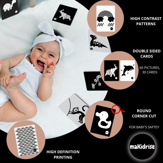 makidrise Kids Magic Educational Flash Cards Souvenir 60 High Contrast Black & White in 30 Cards Set makidrise Kids Magic Educational Flash Cards Souvenir 60 High Contrast Black & White in 30 Cards Set