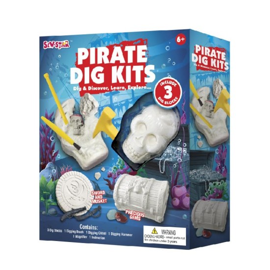 Sew Star Pirate Dig Kits - Excavation toy for kids SS-20-032, 6+ Sew Star Pirate Dig Kits - Excavation toy for kids SS-20-032, 6+