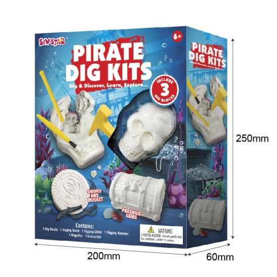 Sew Star Pirate Dig Kits - Excavation toy for kids SS-20-032, 6+ Sew Star Pirate Dig Kits - Excavation toy for kids SS-20-032, 6+