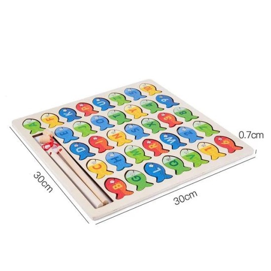 Wooden Magnetic Fishing Game, Montessori Preschool Alphabet Puzzle Educational Toys with Word Cards, Letters and Numbers Fish Catching for 3 4 5 Year Old Toddlers Gifts (Style B) Wooden Magnetic Fishing Game, Montessori Preschool Alphabet Puzzle Educational Toys with Word Cards, Letters and Numbers Fish Catching for 3 4 5 Year Old Toddlers Gifts (Style B)