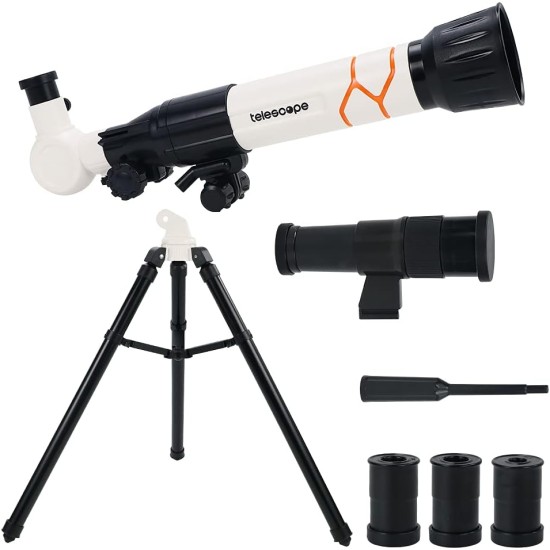 ATTELANTY Telescope Toy (White) for Kids – Children Telescope+Three Models of Eyepiece,Inspire Children's experimenters to Explore The Heart of Cosmic Science ATTELANTY Telescope Toy (White) for Kids – Children Telescope+Three Models of Eyepiece,Inspire Children's experimenters to Explore The Heart of Cosmic Science