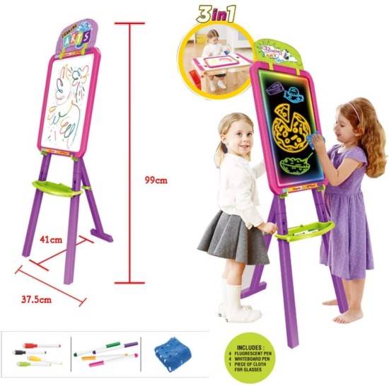 Magic Chalkboard 3 in 1 White Face with Lettering, Numbers and Chalk Magic Chalkboard 3 in 1 White Face with Lettering, Numbers and Chalk