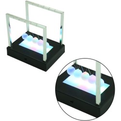 Garneck Office Decor Newton Metal Newtons Cradle Balance Balls with Base Physical Desk Toy for Office Desktop Decoration Gifts 12x8.8x12cm Educational Toys