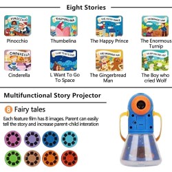 Matteobenni Kids Multifunctional Story Projector, Night Lights Projector Storybook Toy, Educational Toys Gifts for 3-12 Year Old Boys/Girls
