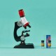 Middle Kids Microscope Kids Beginner Microscope Adjustable Focus Microscope 100x-1200x Biological monocular, ABS Plastic, Battery Powered (Batteries not Included) 11.5x7.5x23cm