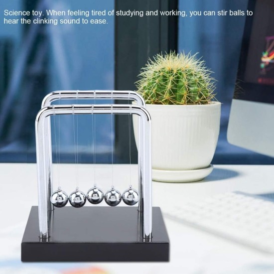 Newton's Cradle - Balance Steel Balls Demonstrate Newton's Laws with Swinging Balls Physics Science Pendulum Ornaments Toy - Office Desk Decoration Newton's Cradle - Balance Steel Balls Demonstrate Newton's Laws with Swinging Balls Physics Science Pendulum Ornaments Toy - Office Desk Decoration