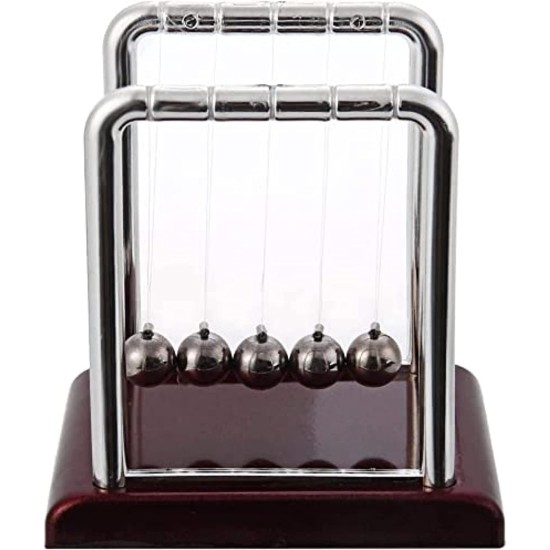 Newtons Cradle Balance Balls Physics Pendulum Science Desk Office Classic Toy (Small)